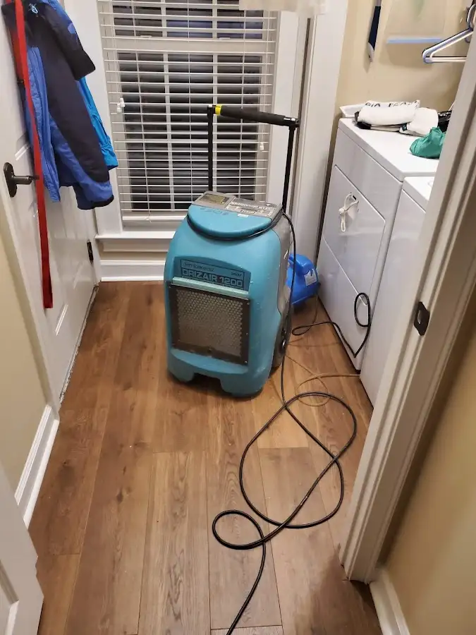 Commercial dehumidifier deployed for Flood Damage Cleanup in Granby